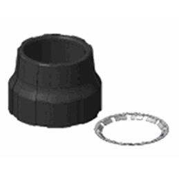 alu mutter med klemme ring i rustfritt stål d. 32 mm