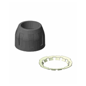 HR-Polymer mutter med klemme ring i rustfritt stål d. 16 mm