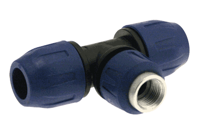 Gjenget T-Stykke hun gjenge i HR-Polymer d. 25x1/2